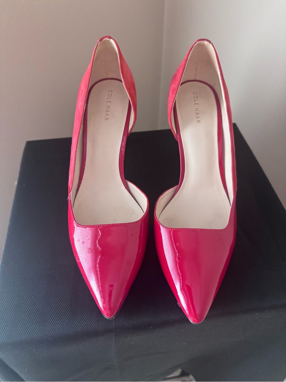 Cole Haan Hot Pink Patent Pointed-Toe Pumps